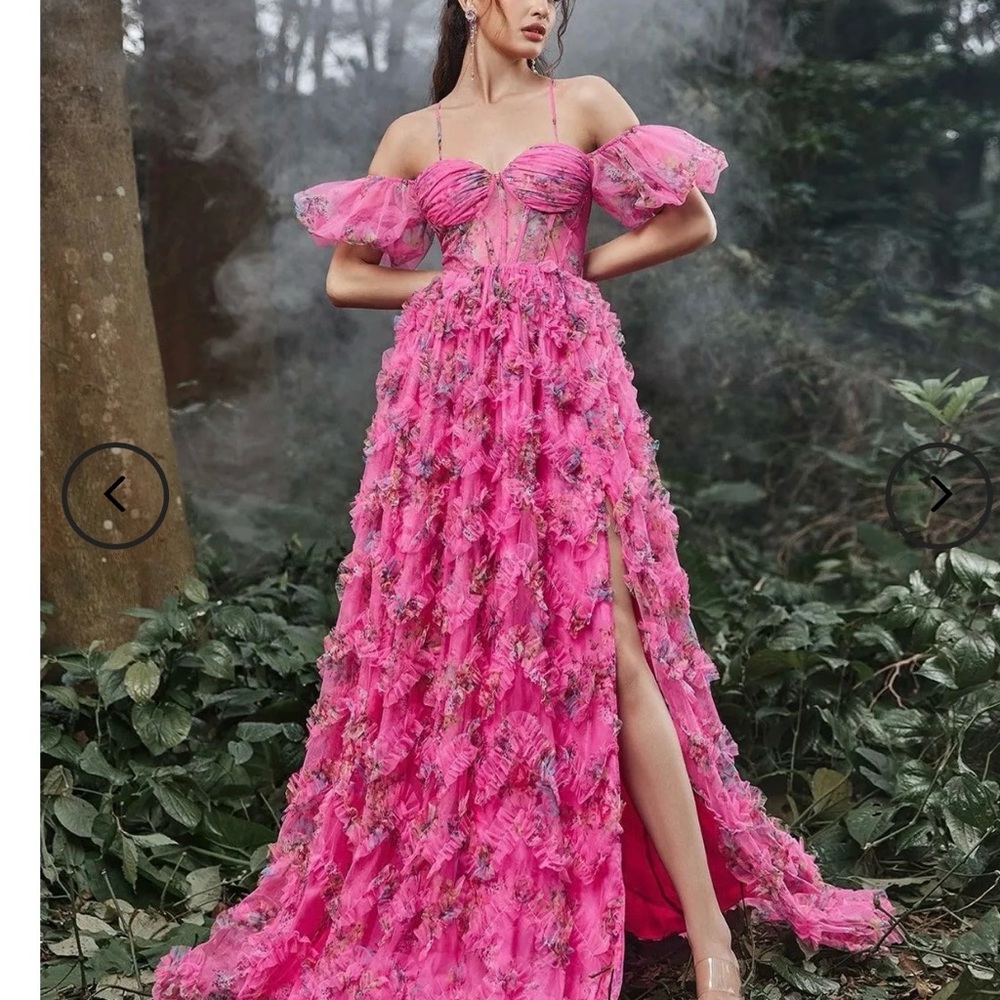 Chic light Pink Floral Maxi Dress